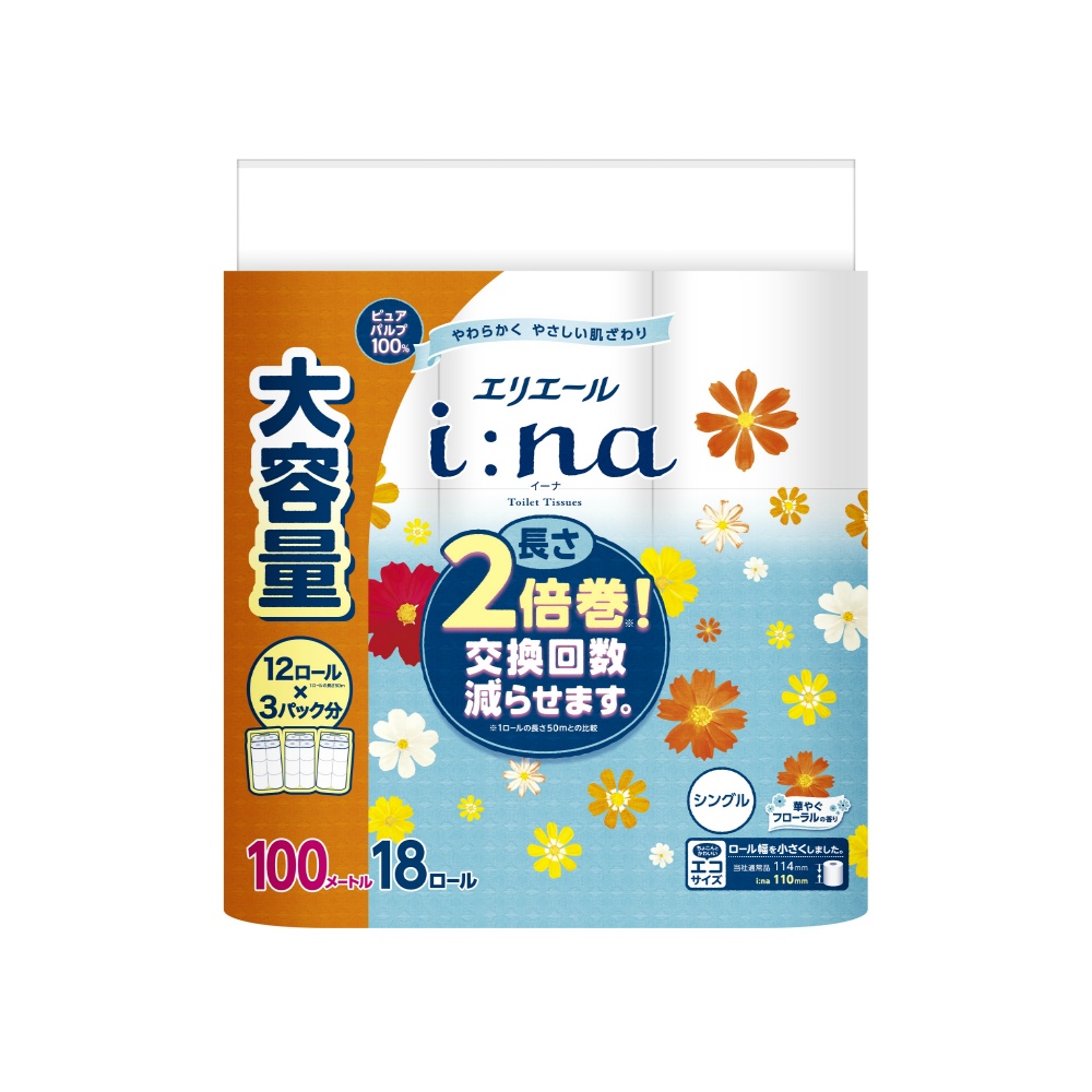 Elleair i:na Toilet Tissue 18R (Single) 1/4 – Sumotori.Trade