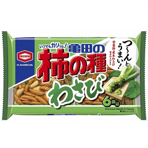 Kameda Kaki no Tane Wasabi 6 bags, 164g * 12 – Sumotori.Trade