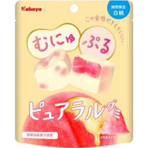 Kabaya Pureral Gummy White Peach 58g 1/96 – Sumotori.Trade