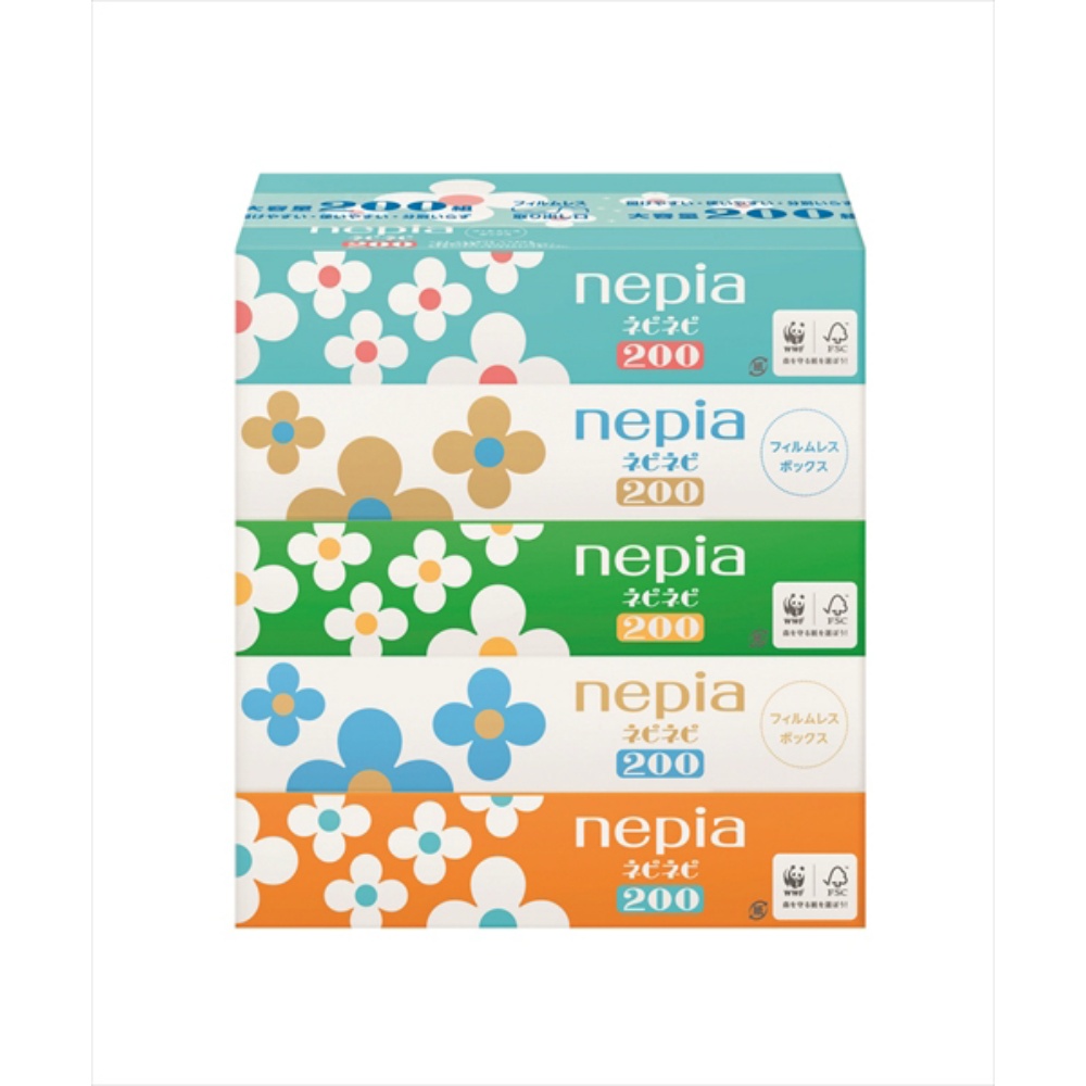 Nepia Nepinepi Tissues 200 count, 5 packs 1/12 – Sumotori.Trade
