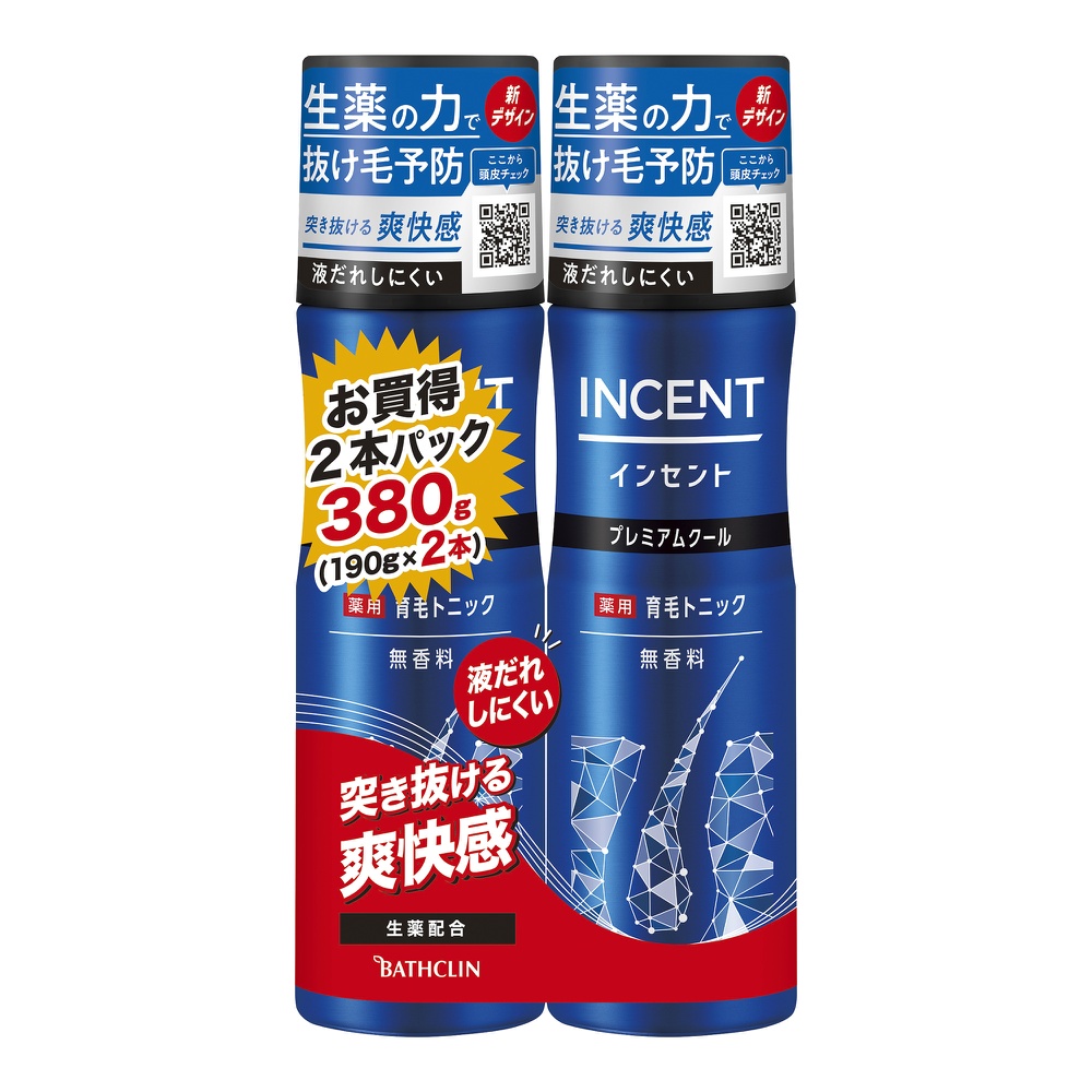 Incent Medicated Hair Growth Tonic, Unscented, Premium Cool, 190g Pair Pack 1/12 – Sumotori.Trade