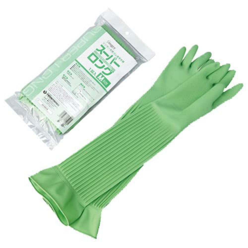 Singer Natural Rubber Thick Gloves Super Long M 1/60 – Sumotori.Trade