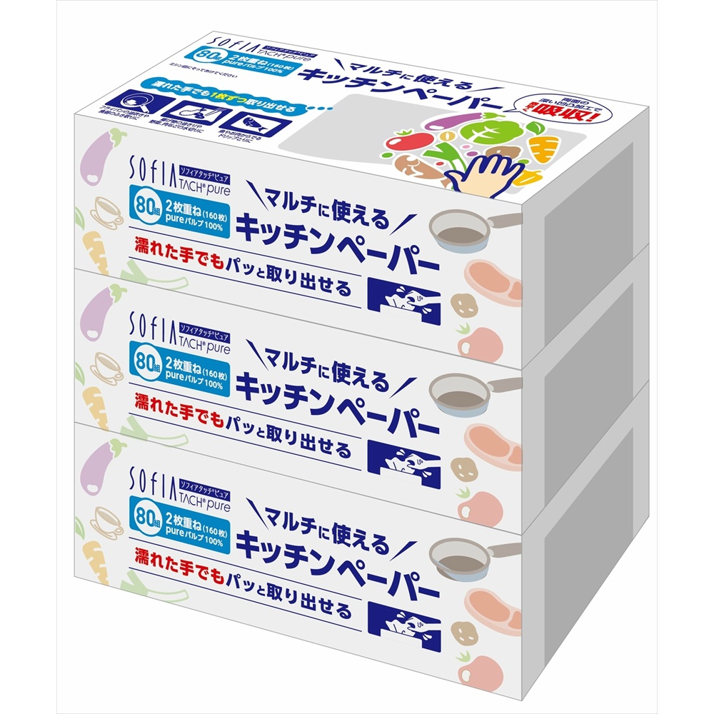 Kitchen paper towels (80 sheets, 3 packs) 1/16 – Sumotori.Trade