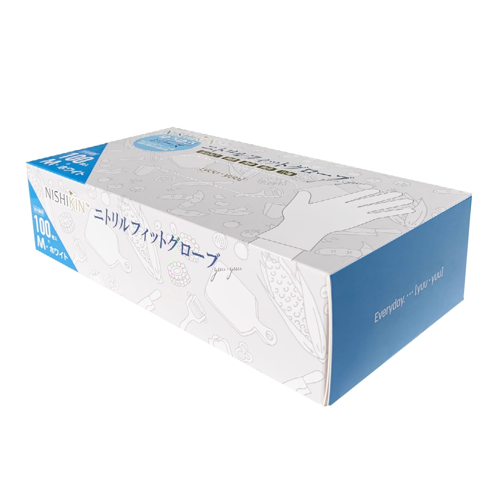 Yuyu Gloves Nitrile Fit Gloves White M 1/10 – Sumotori.Trade