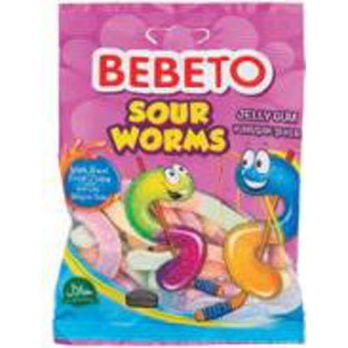 Bebeto Sour Worms Gummy 80g 1/12 – Sumotori.Trade