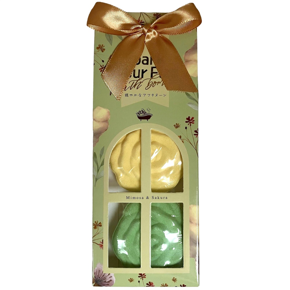 Bath bomb 2 flowers Mimosa & Sakura 1/50 – Sumotori.Trade