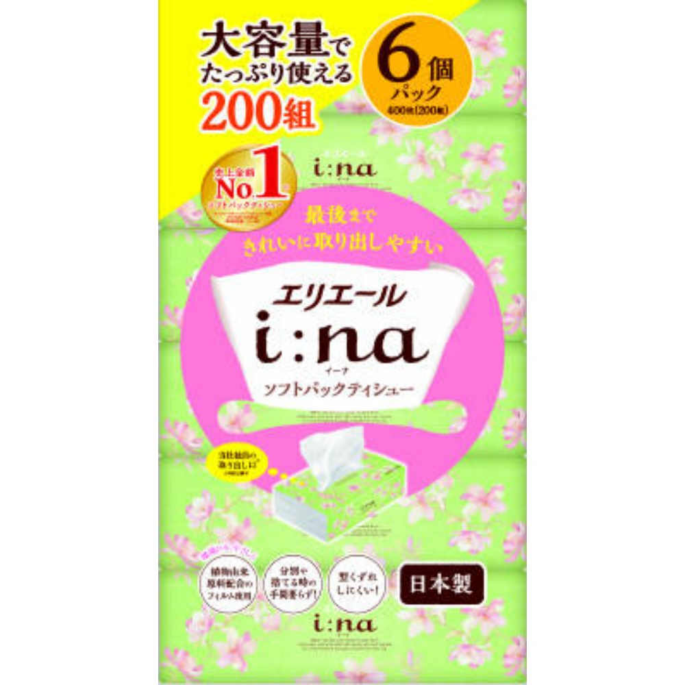 Elleair Ina Tissue Soft Pack 200W6P 1/10 – Sumotori.Trade