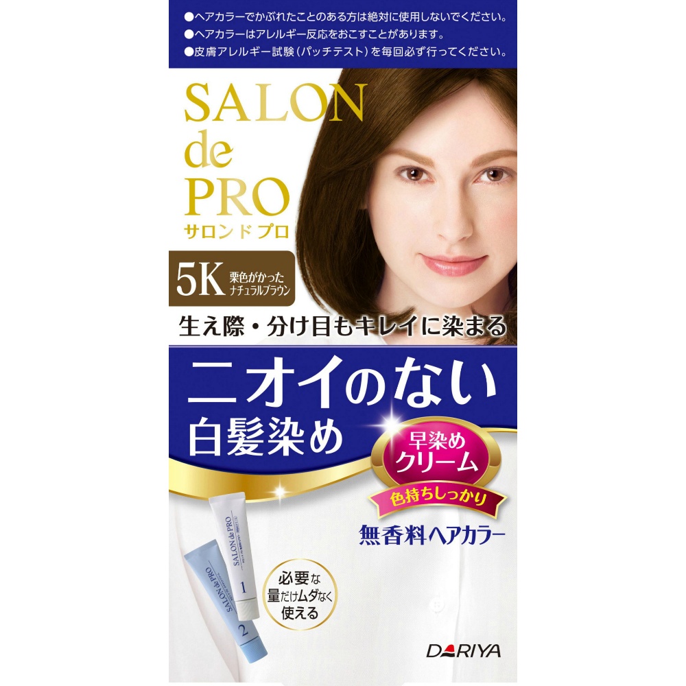 Salon de Pro Fragrance-Free Hair Color, Quick Dye Cream (for Gray Hair), 5K (Chestnut-Tone Natural B – Sumotori.Trade