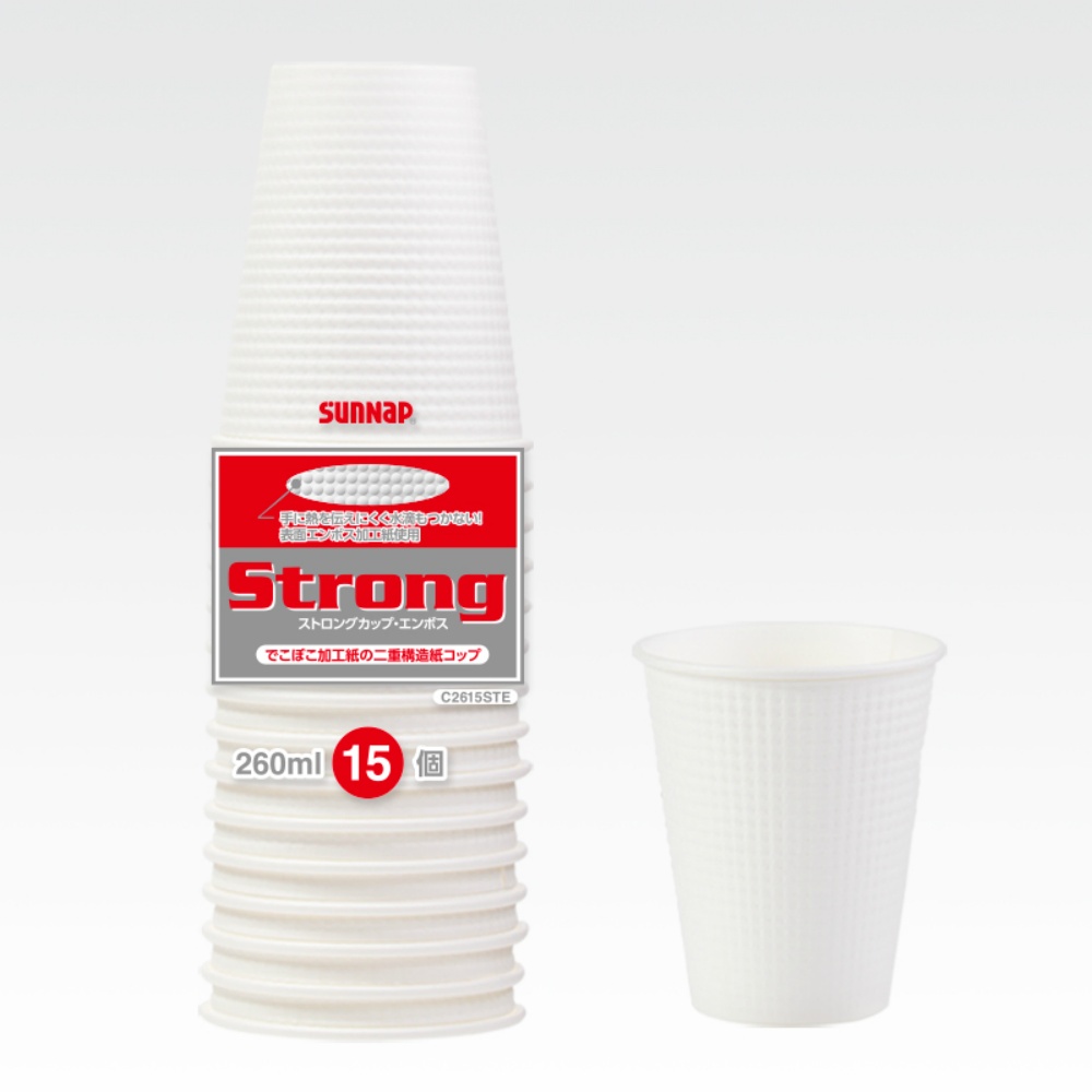 C2615STE Strong Cup, Embossed, 260ml, 15 pieces 1/60 – Sumotori.Trade